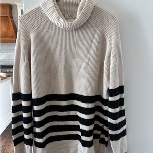 COS Cream and Black Striped Sweater